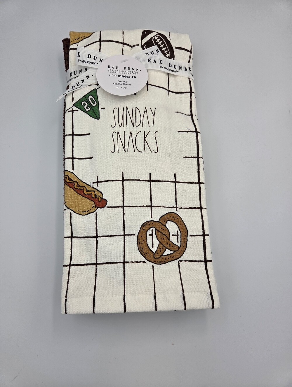 Rae Dunn Sunday Snack Kitchen Towels Set Of 3 Nwt